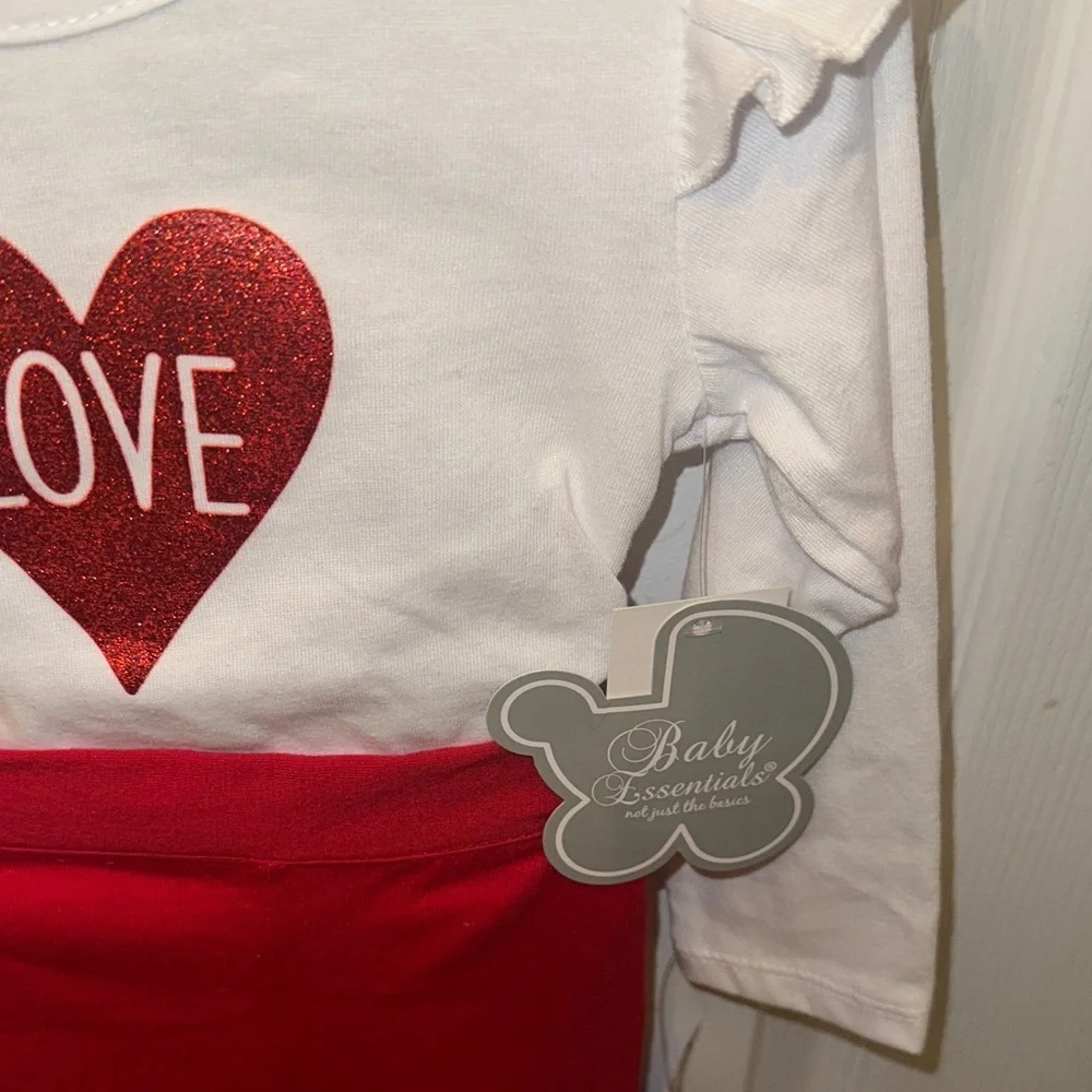 Baby Essentials Red and White Love Set
